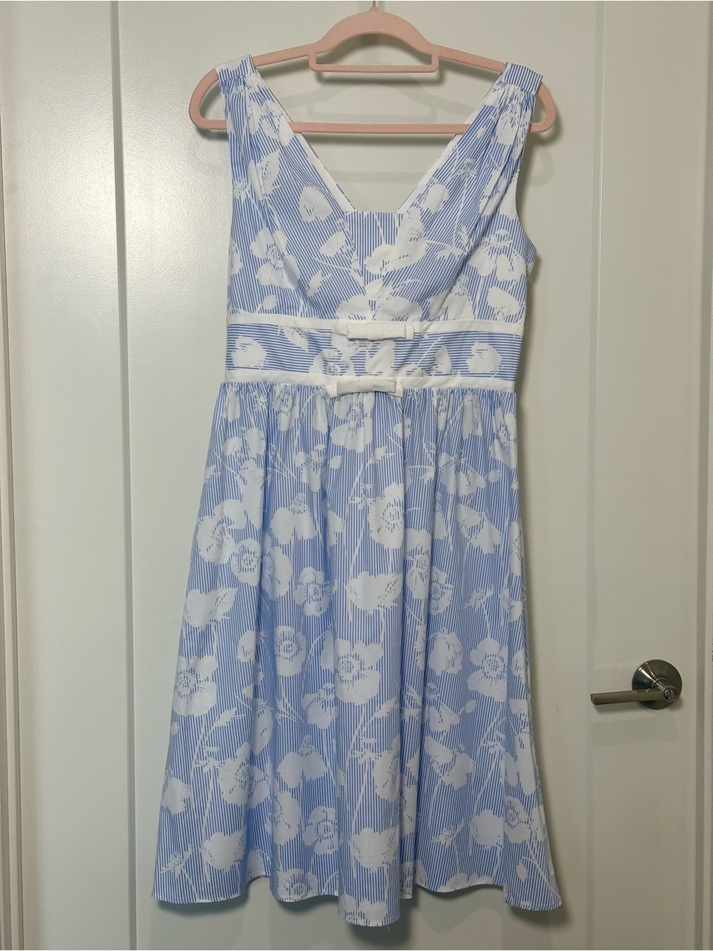 Karl Lagerfeld Blue and White Floral Sleeveless Dress